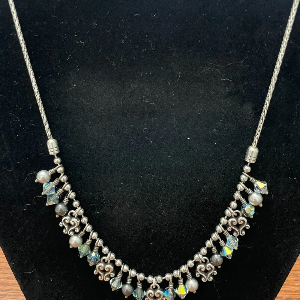 Brighton necklace, blue beads with charms - Picture 1 of 2